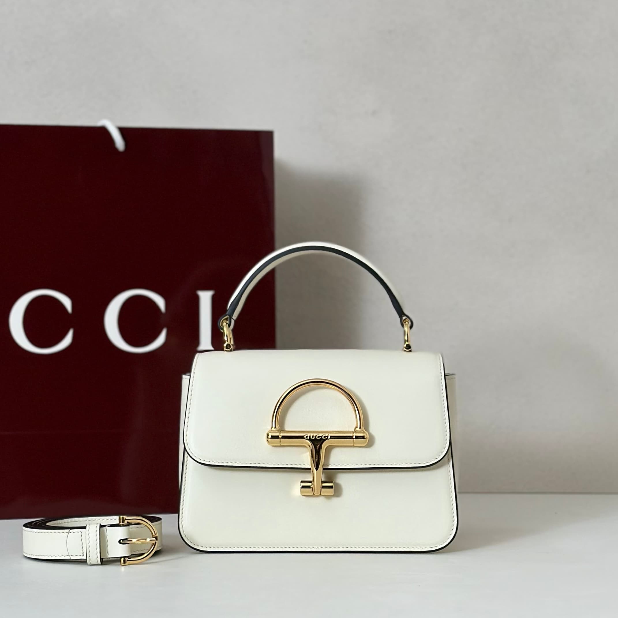 Gucci Siena small top handle bag 855536 White High