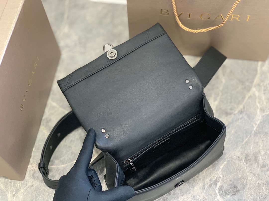 BVLGARI Serpenti Cabochon Small Cross-body Bag Black High
