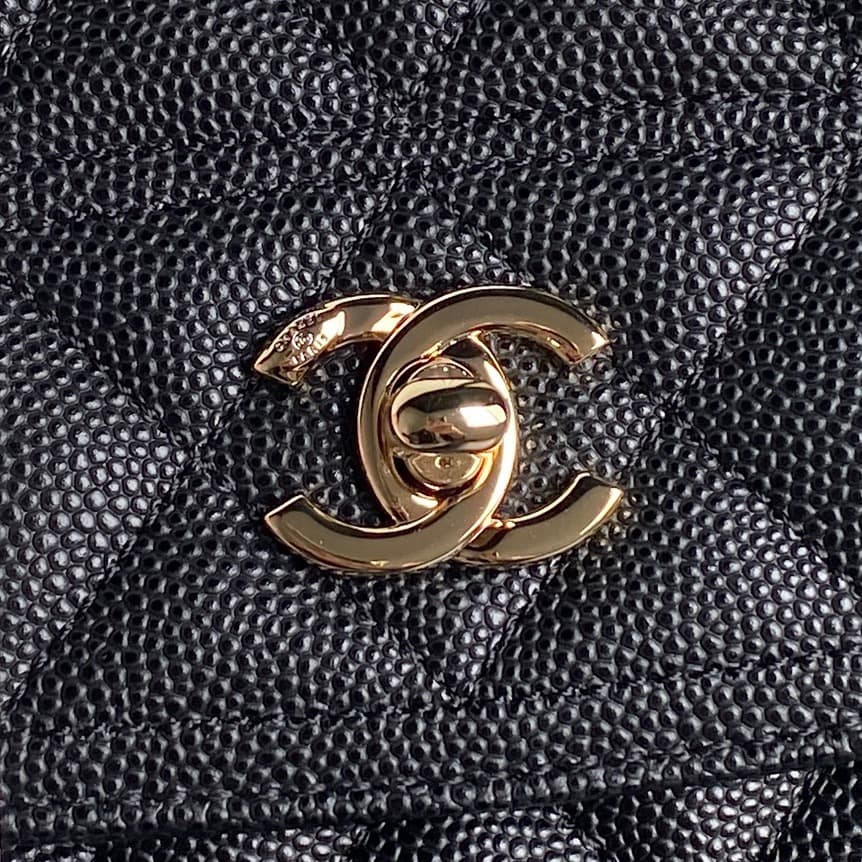 Chanel Mini Flap Clutch with Chain AP4406 Grained Calfskin & Gold-Tone Metal Black A