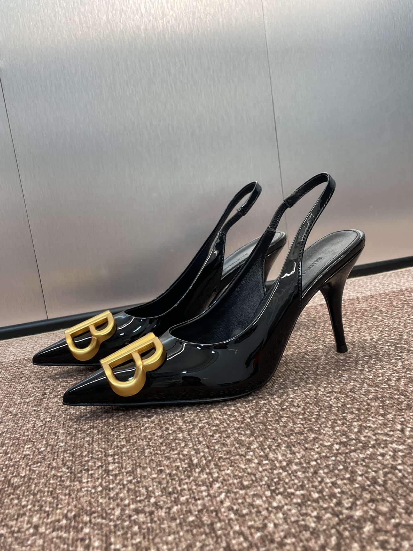 Balenciaga Patent Leather Flat Shoes High Women