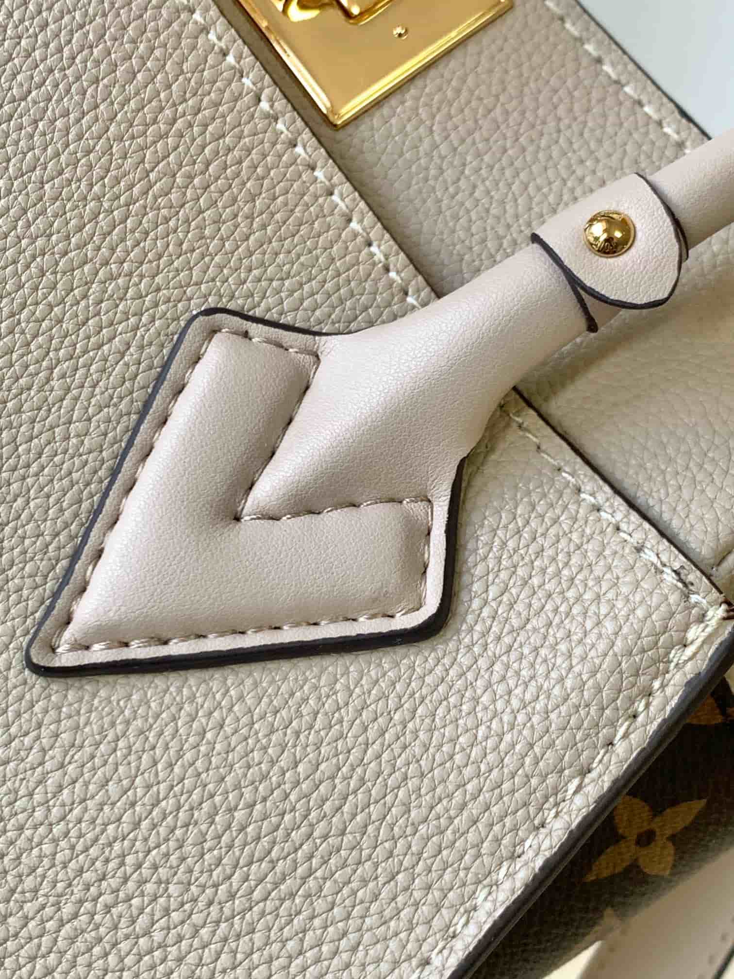 Louis Vuitton On My Side PM Greige Monogram coated canvas and calf leather M57729 High