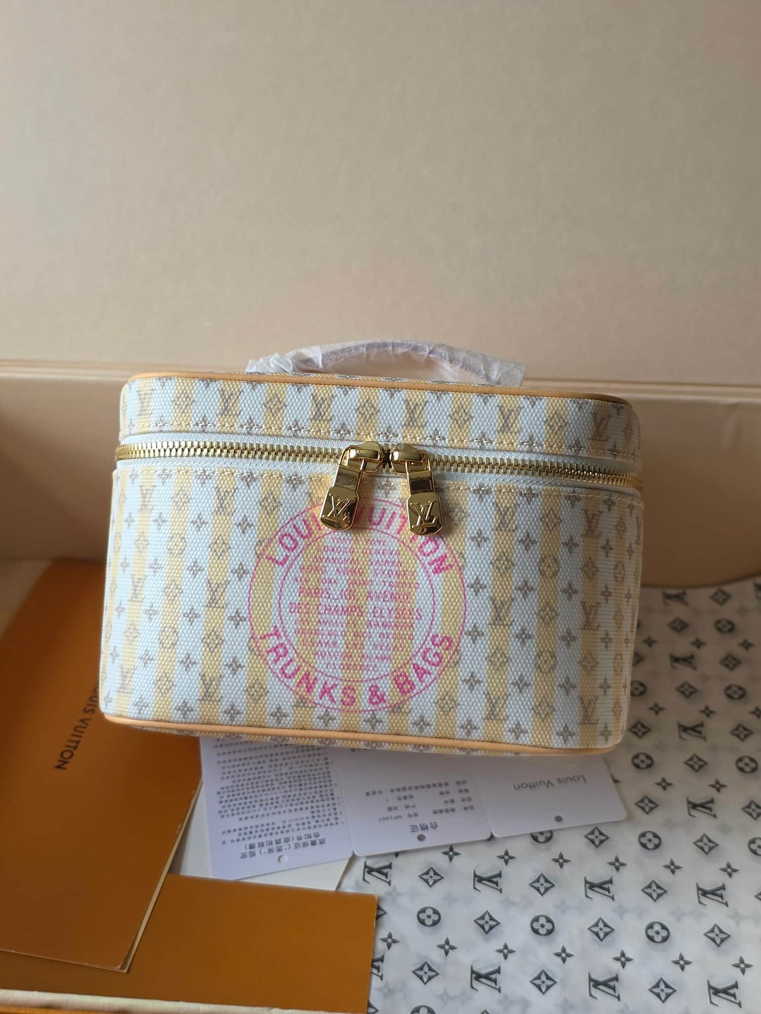Louis Vuitton Nice Mini Banana Yellow Stamp Linen-and-cotton Canvas M28702 High