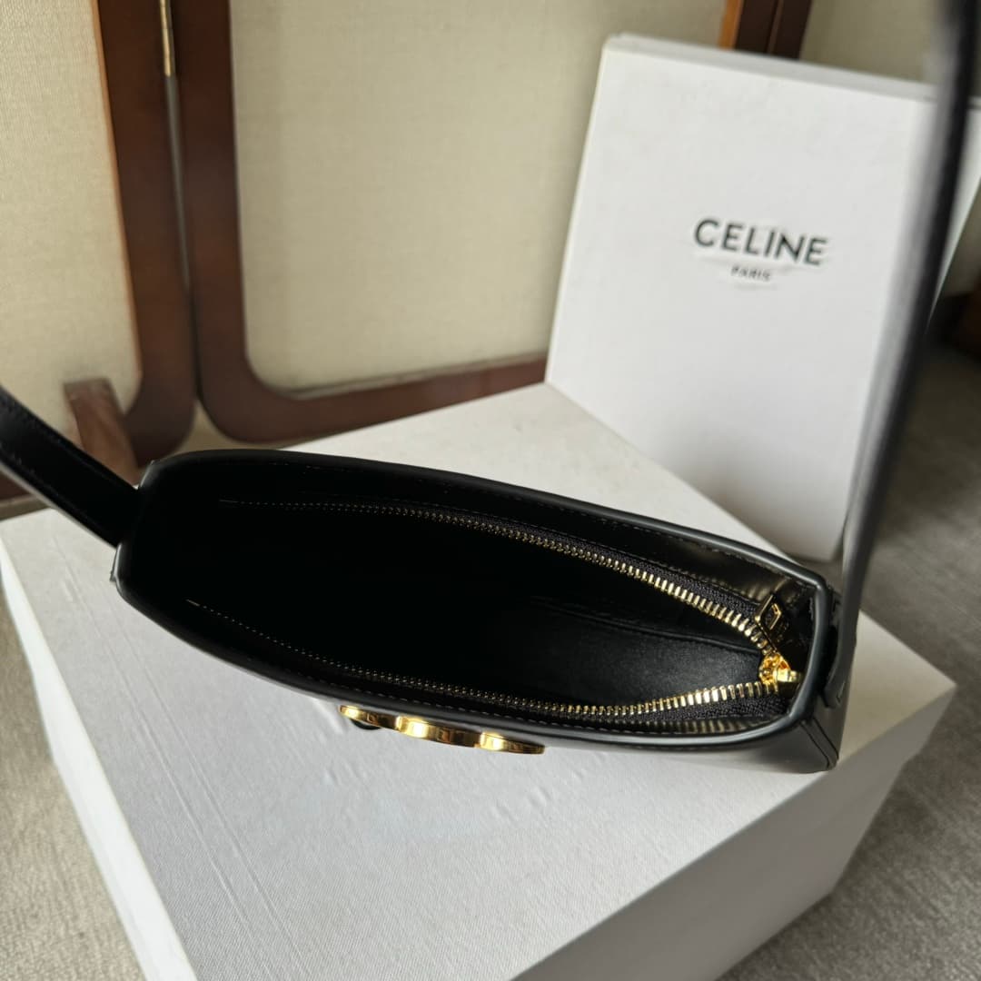Celine Tilly Bag in Black Shiny Calfskin High