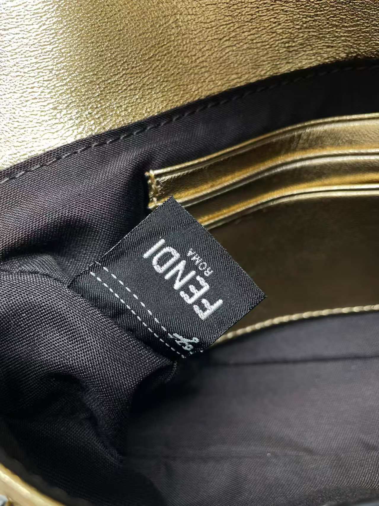 MINI BAGUETTE leather bag gold High
