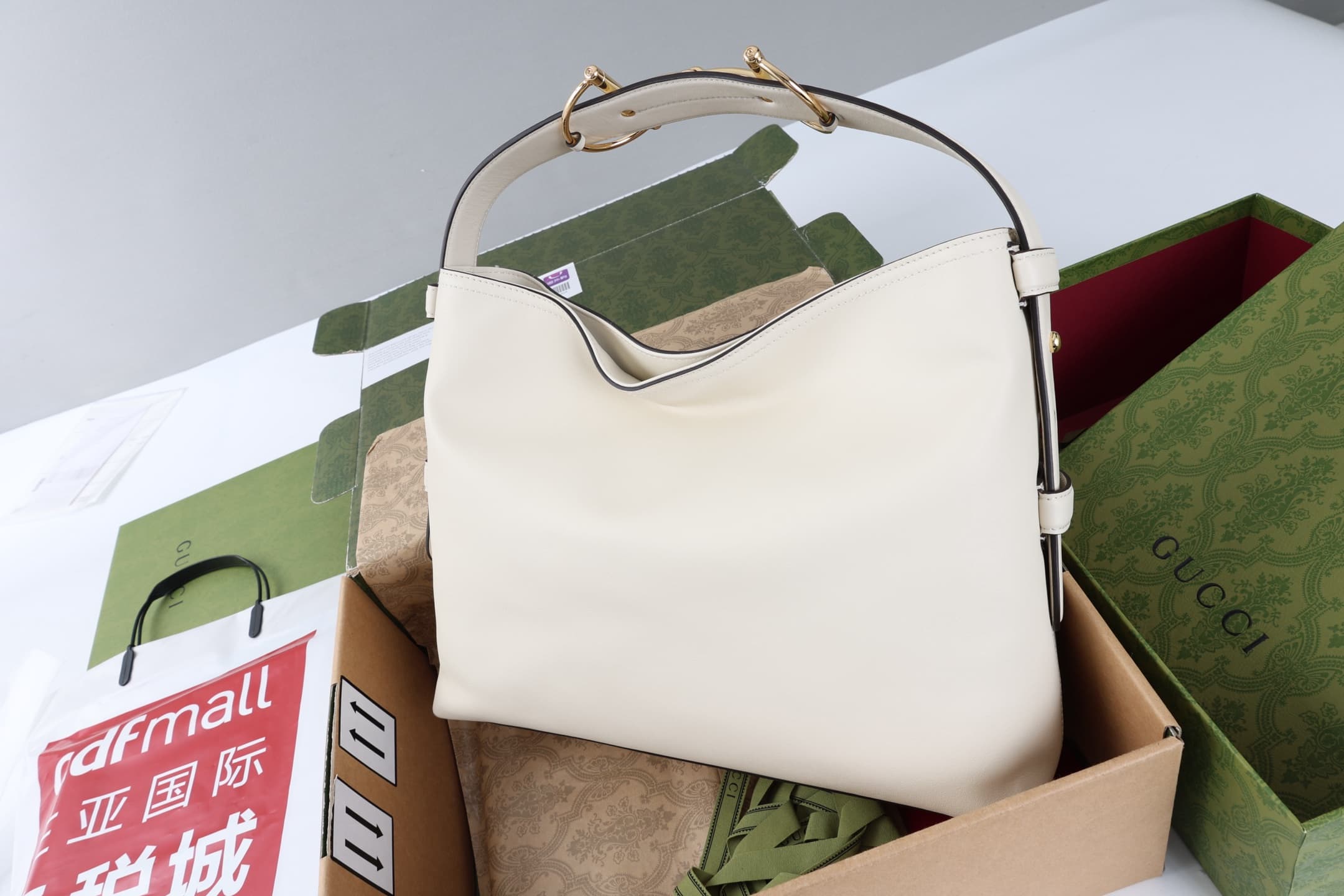 Gucci Beatrix medium tote bag White soft smooth leather ‎850926 High