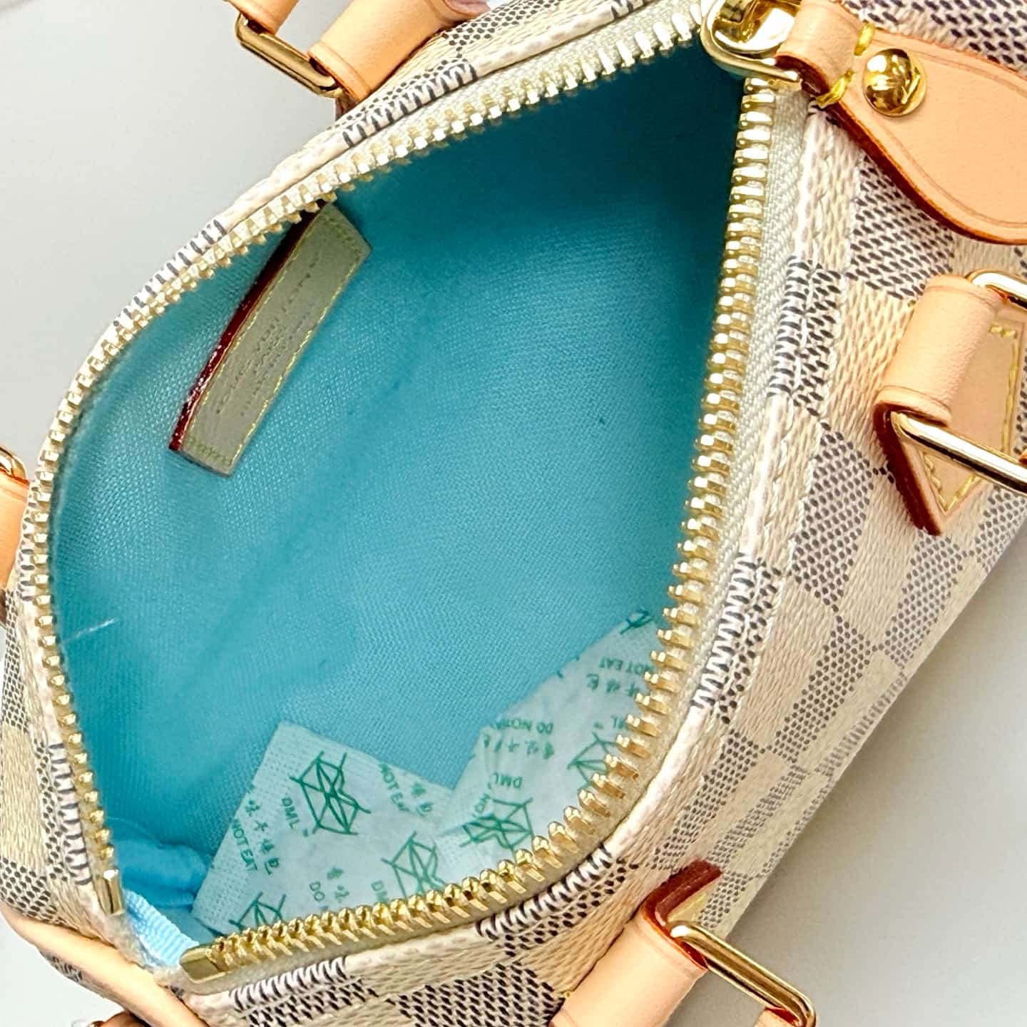 Louis Vuitton Nano Speedy Damier Azur/Olympus Blue/White Coated canvas N40918 High