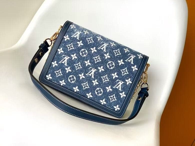 Louis Vuitton DAUPHINE MM BAG Denim Blue High
