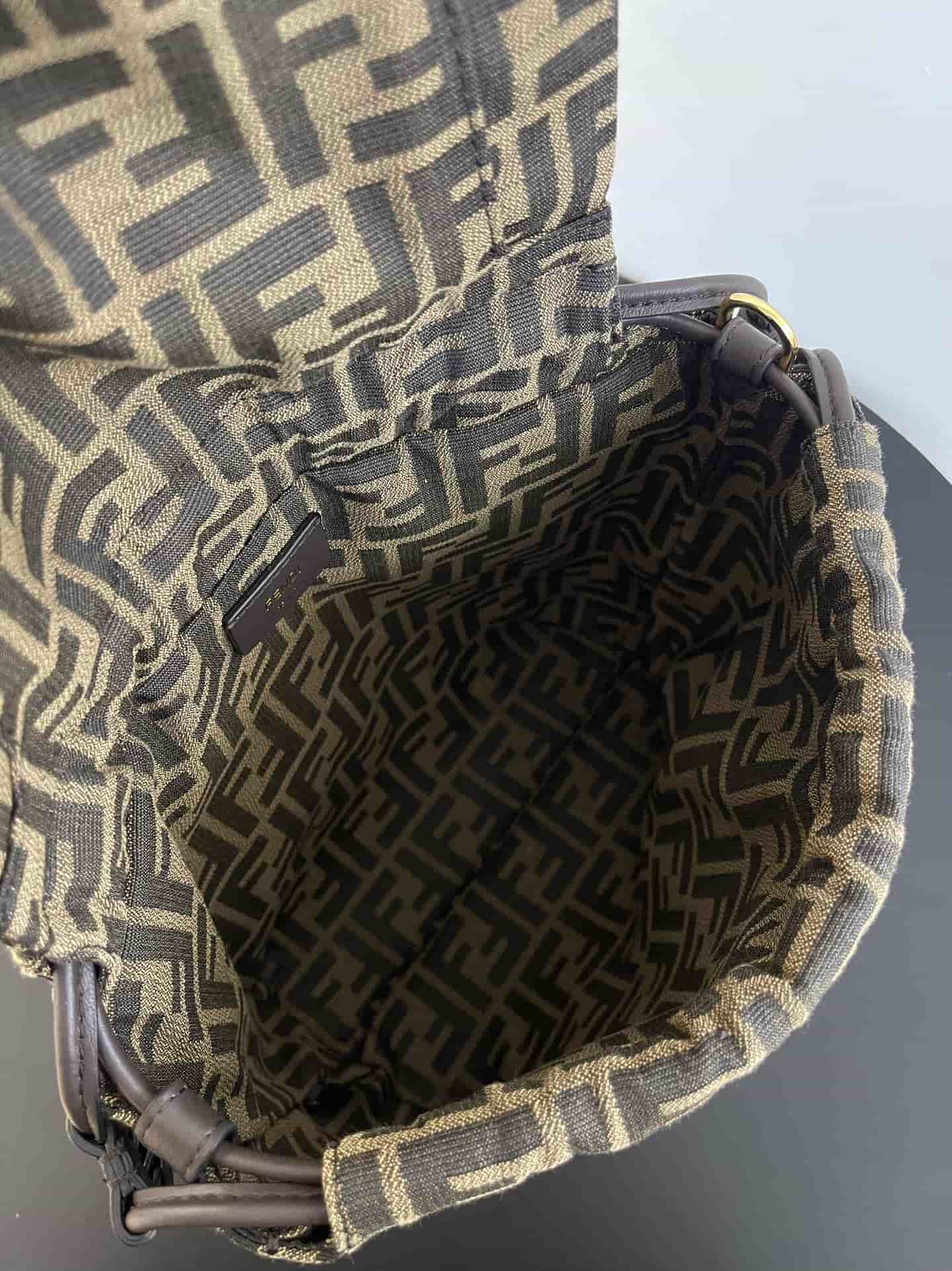Fendi Brown FF jacquard fabric backpack Brown High