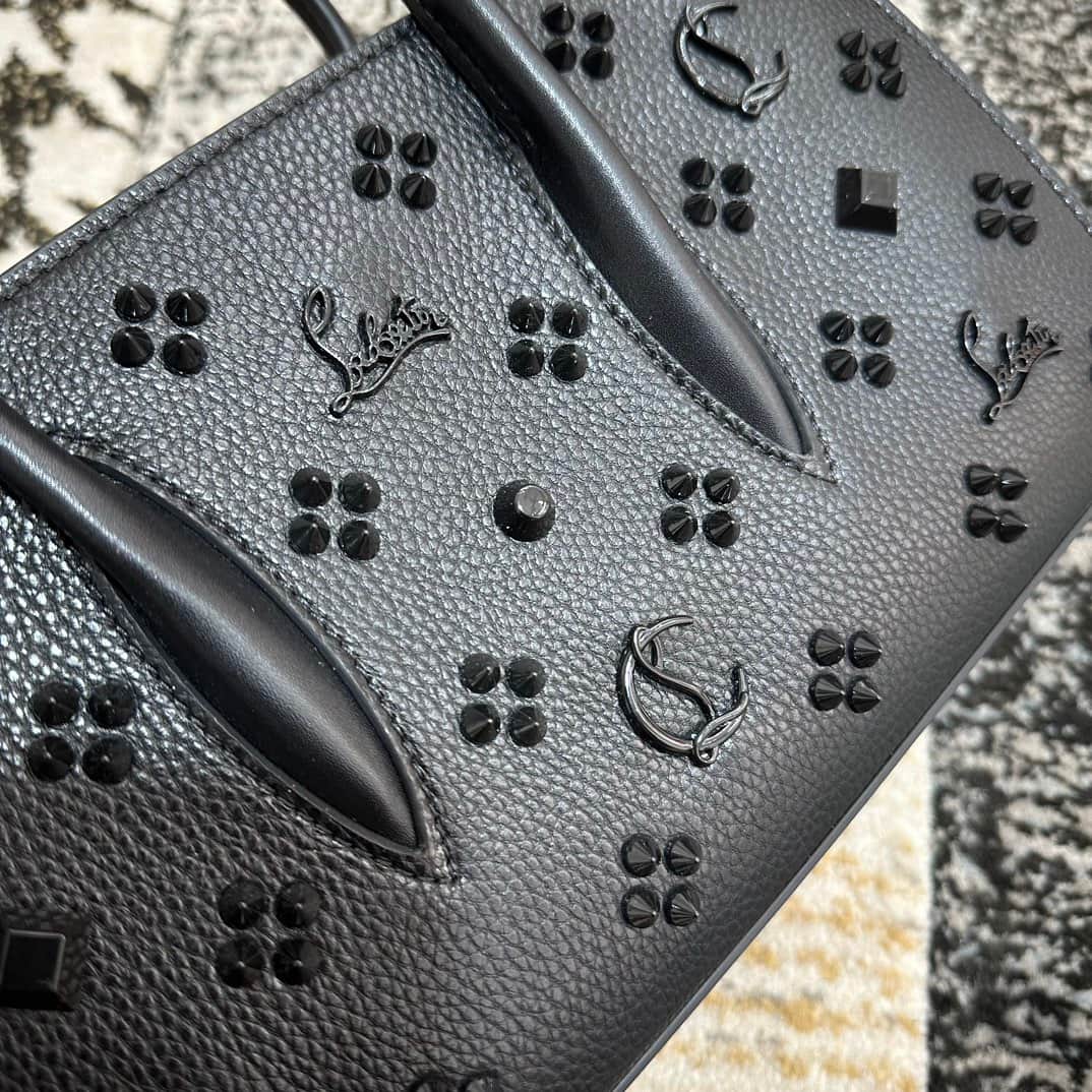 Christian Louboutin Paloma leather tote bag in black with spikes &studs High
