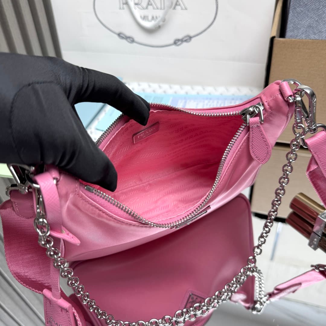 Prada Re-Edition 2005 Nylon bag 1BH204 Peach-pink High
