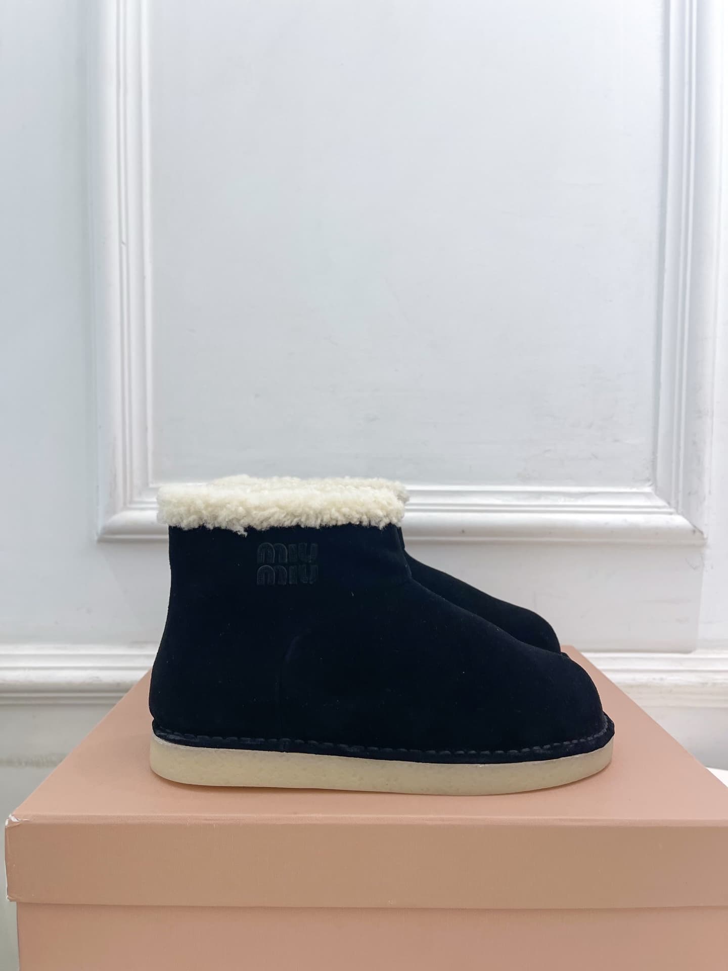 Miu Miu shearling-trimmed Suede Boots