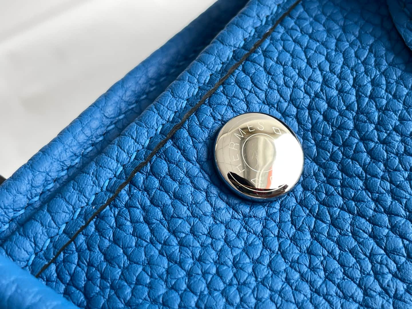 Hermes Garden Party 23 bag in Blue Hydra Togo Leather WAX High