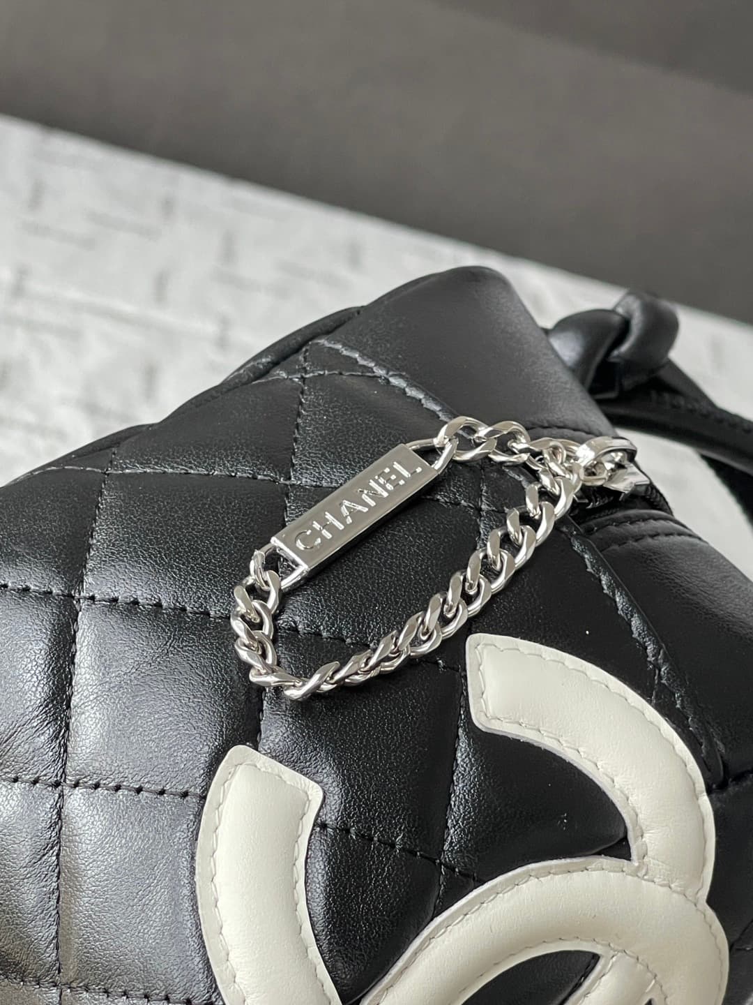 Chanel Cambon Ligne Bowler bag Calfskin & Silver-Tone Metal AS25172 Black High