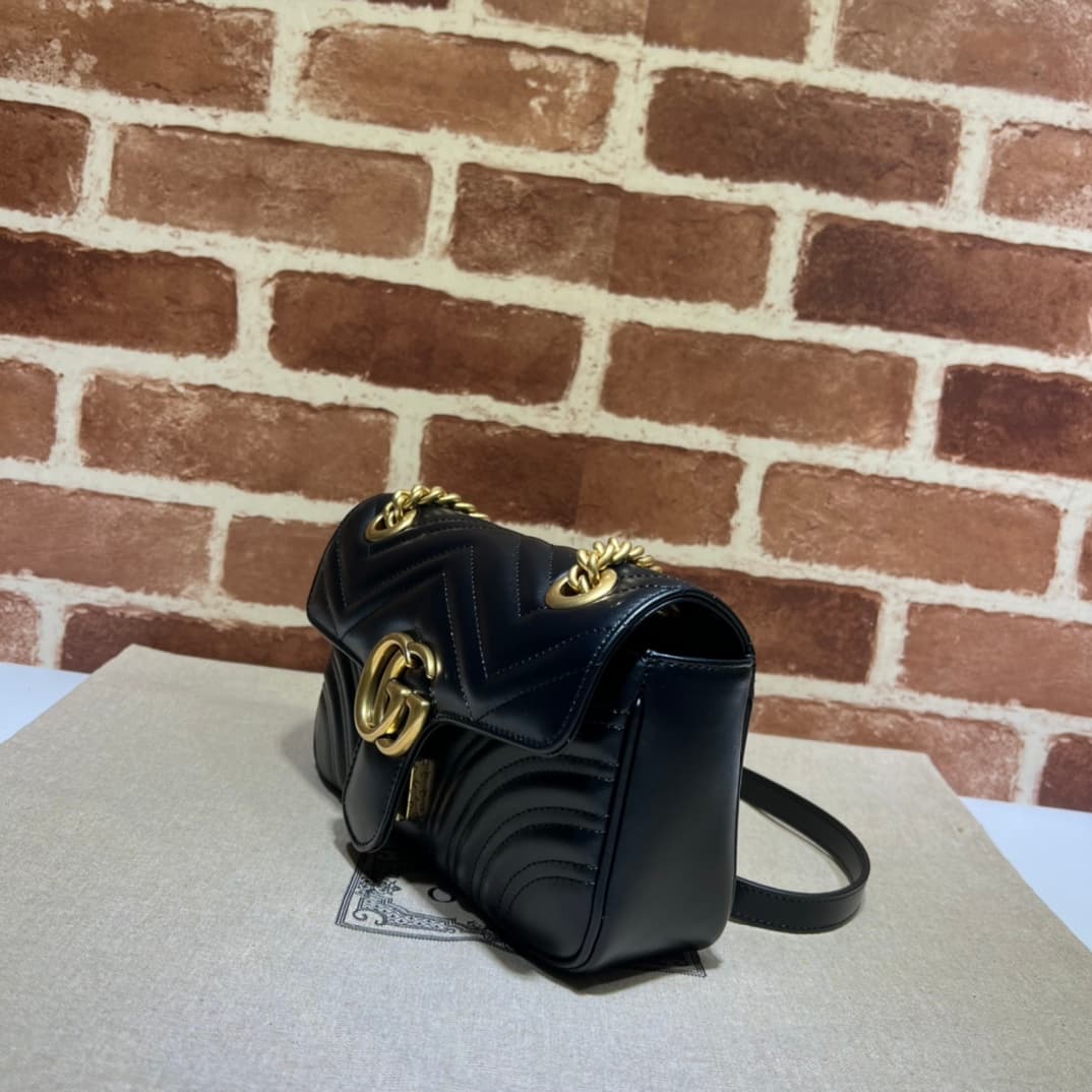 GG Marmont mini matelassé shoulder bag black 446744 High