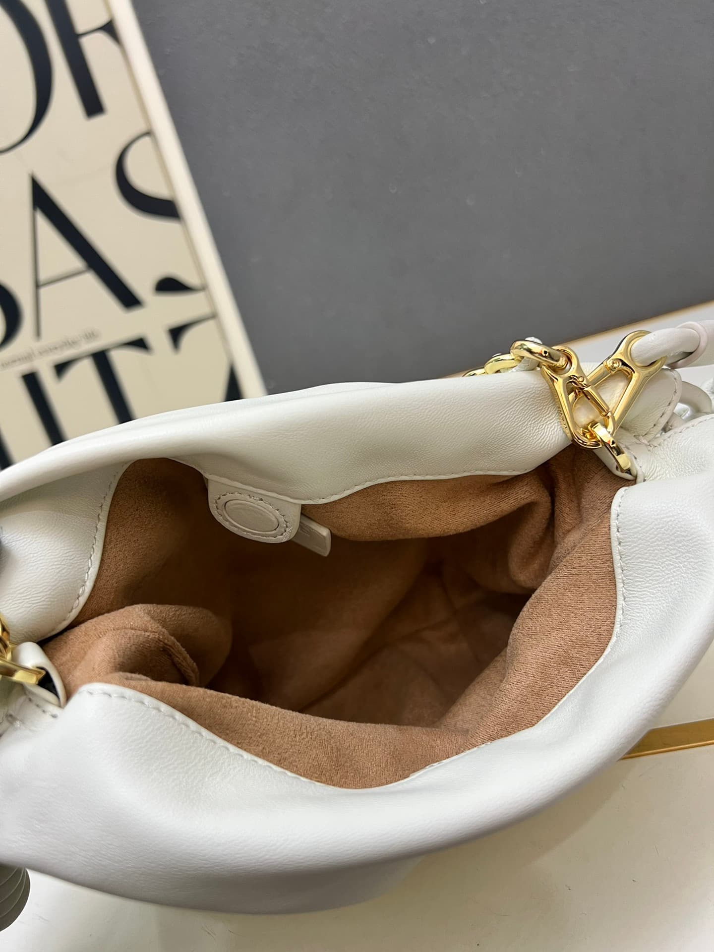 Loewe Mini Flamenco purse in white lambskin DG3307 High