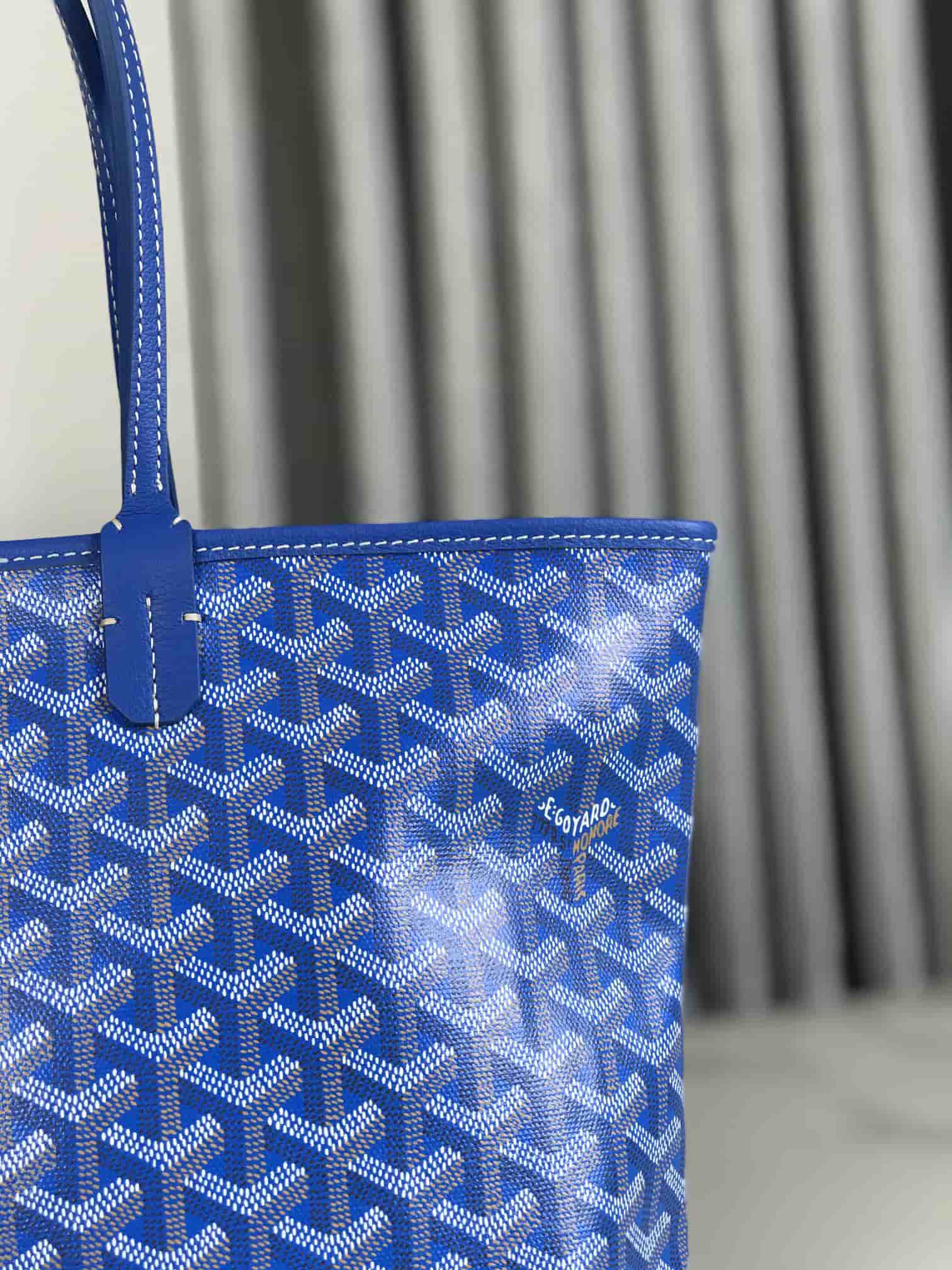 ARTOIS PM BAG Goyardine Canvas & Chevroches Calfskin Blue High