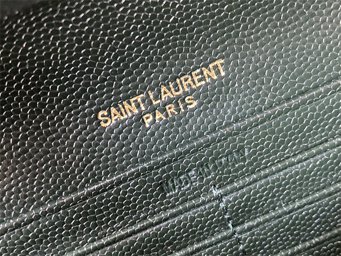 CASSANDRE MATELASSÉ LARGE FLAP WALLET IN GRAIN DE POUDRE LEATHER Grey High