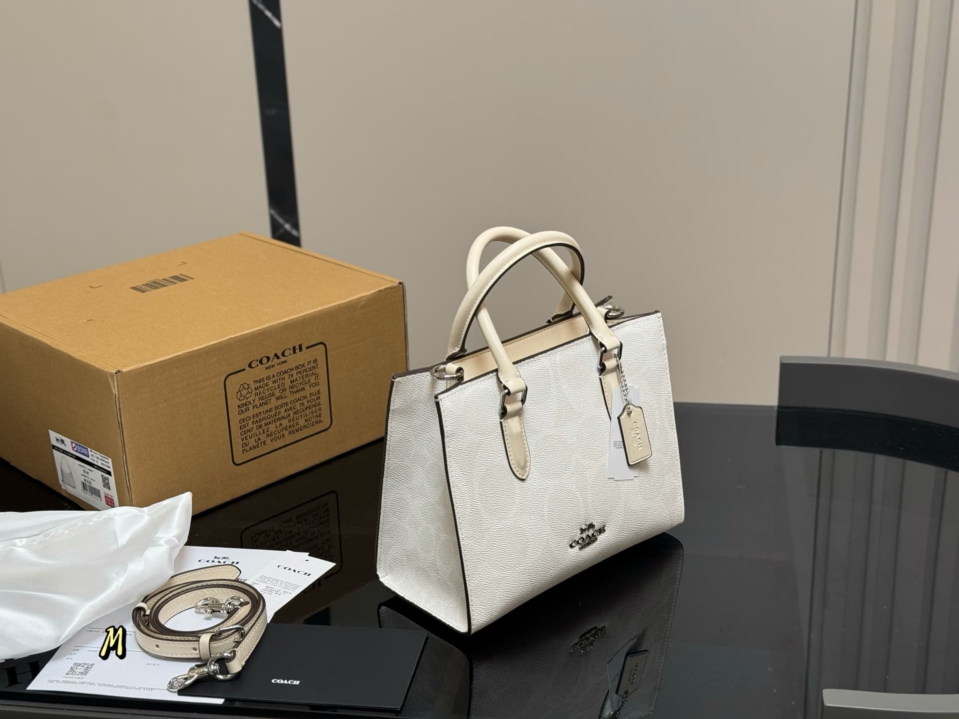 Coach Maggie Small Tote Bag In Blocked Signature Leather