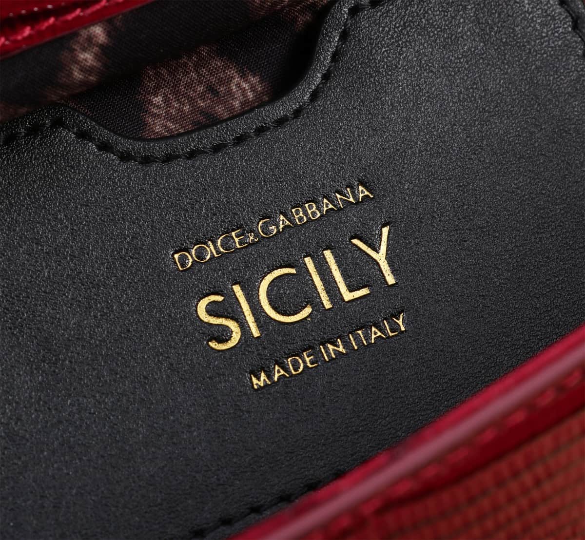Sicily Handbag 20cm in Iguana Print Calfskin and Crystal DG Logo Patch High