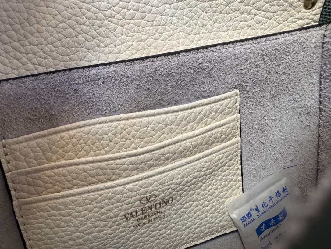 Valentino Garavani Mini Rockstud Grainy Leather Crossbody Bag in White High