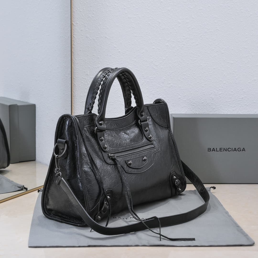 WOMEN'S LE CITY Medium Bag Black Metal Black High