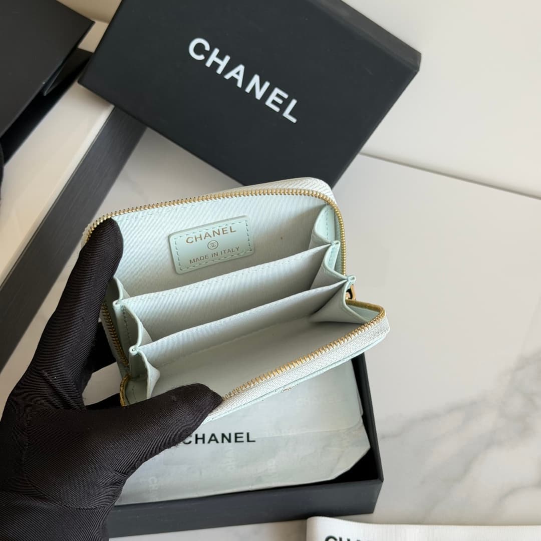 Chanel Coin Purse Shiny Grained Calfskin Strass & Gold-Tone Metal AP5078 High