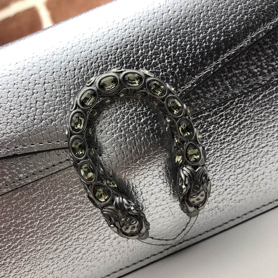 Dionysus super mini leather bag 476432 Silver high