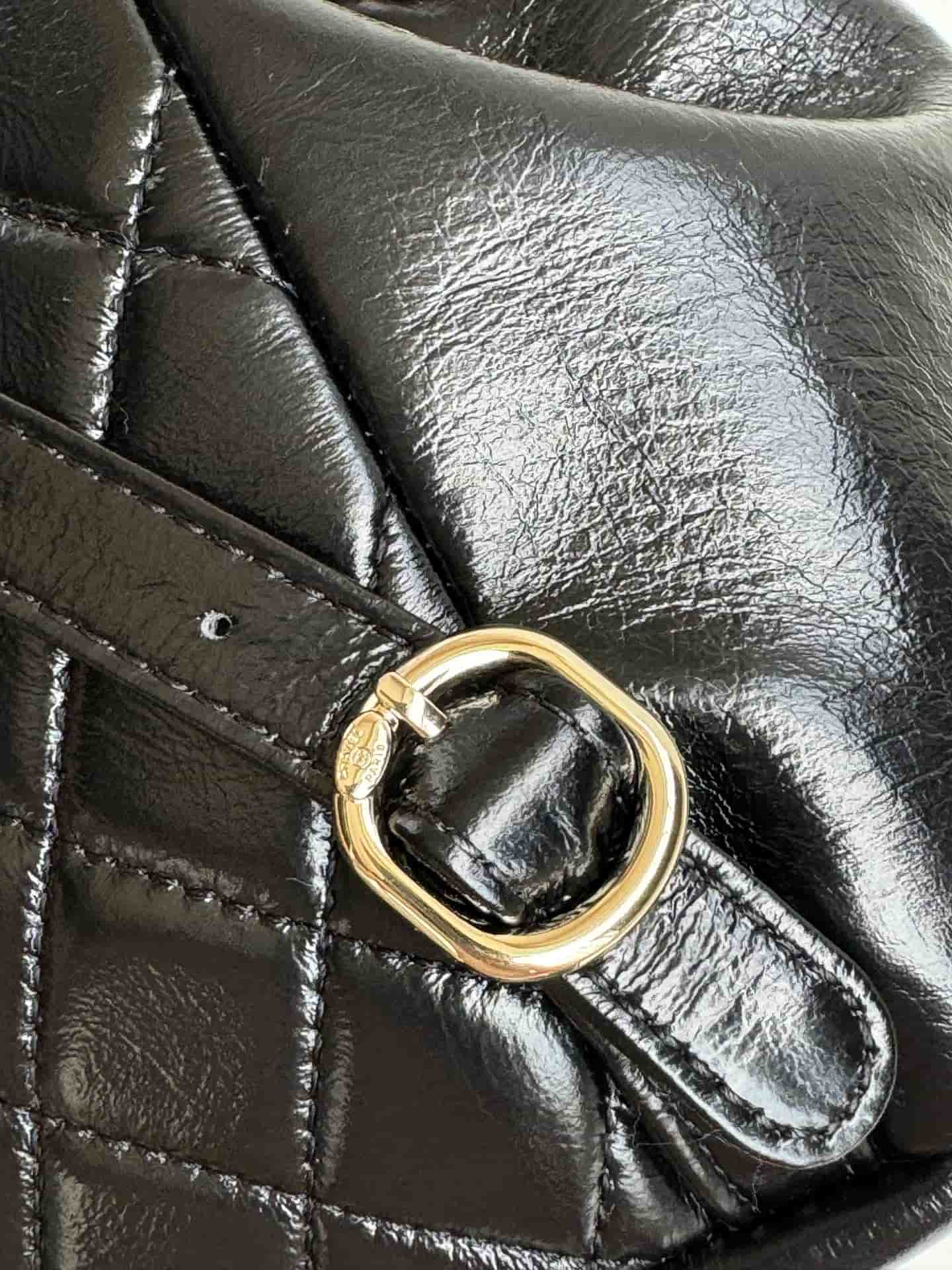 Chanel Small Quilted Duma Backpack Shiny Calfskin AS2908 Black High