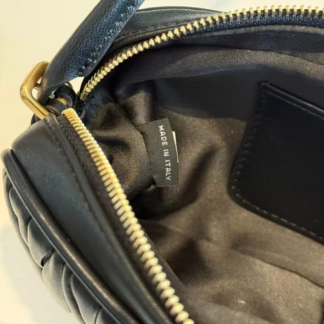 Miu Miu Black Matelassé Nappa Leather Pouch High