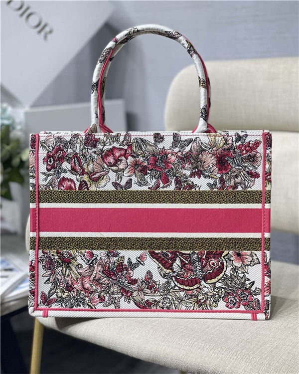 LARGE Dior BOOK TOTE Embroidery Butterfly High