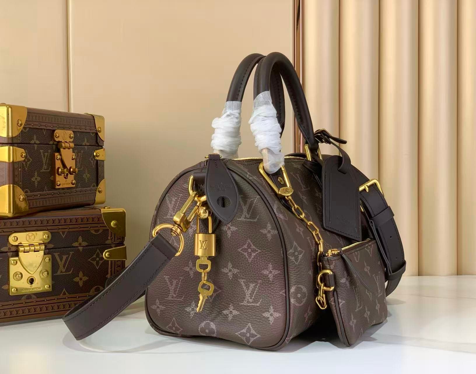 Louis Vuitton Speedy P9 Bandouliere 25 Calfskin leather M27974 Coffee Bean TOP