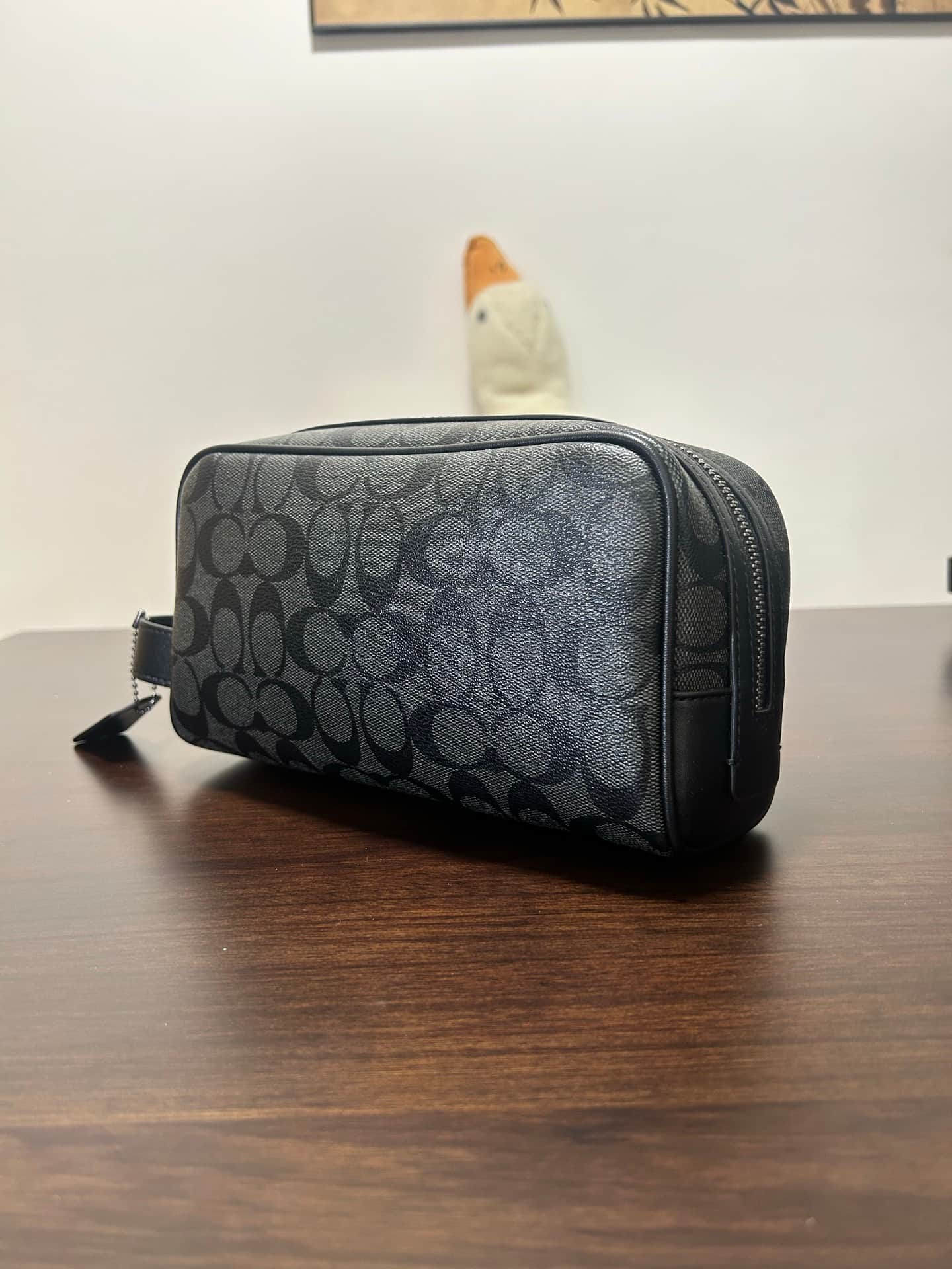 Coach Small Travel Kit in Signature Canvas in Charcoal Grey High