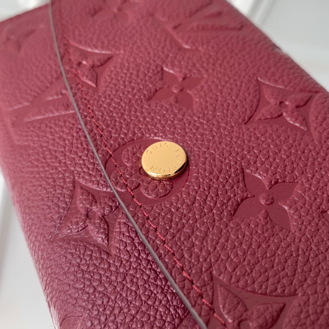 Louis Vuitton EMILIE WALLET Monogram Empreinte Grenat Red M62369 High