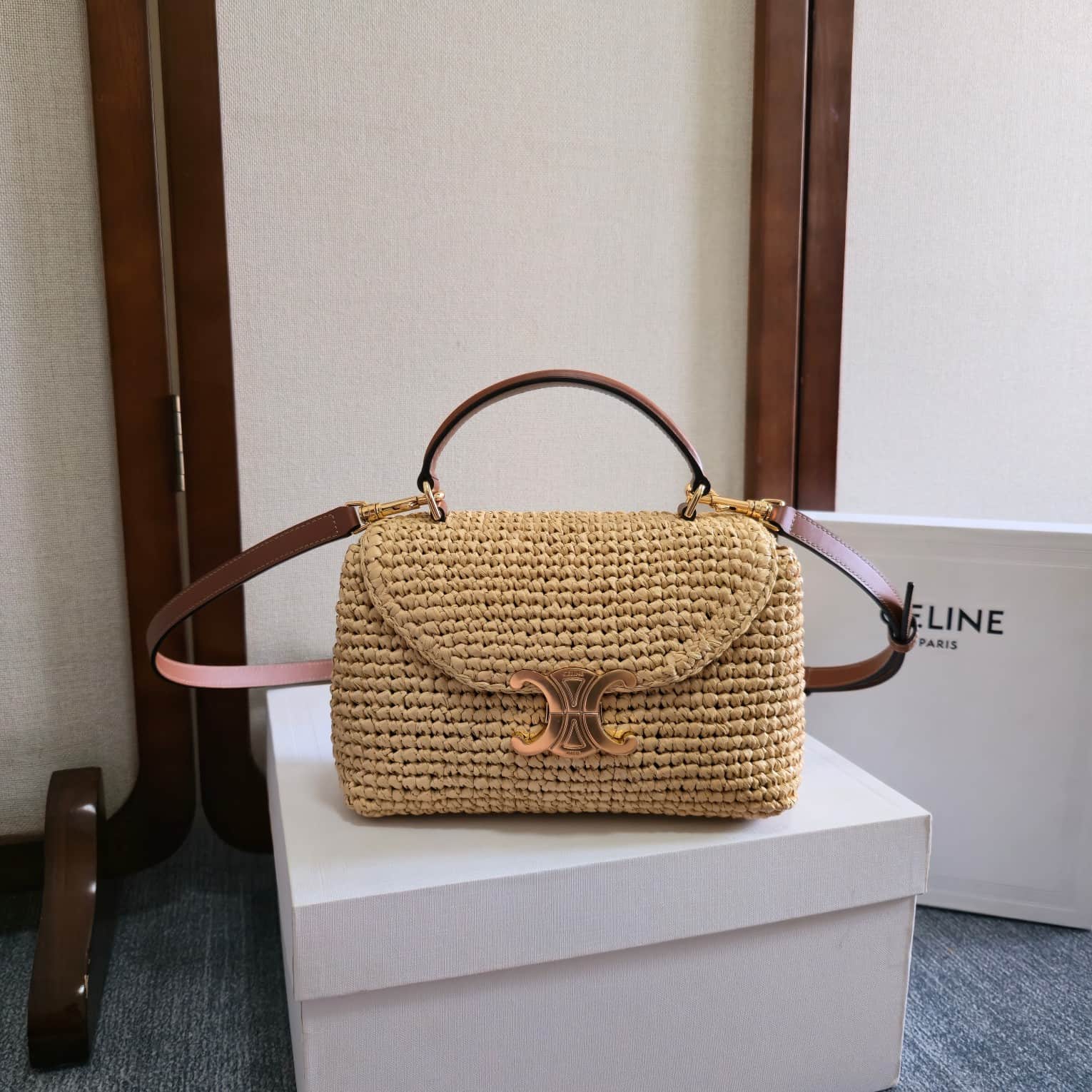 Celine Mini Teen Nino bag in Woven Raffia High