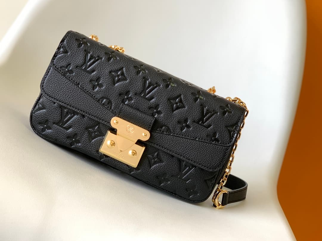 Louis Vuitton Marceau Black Embossed grained cowhide leather M46200 High