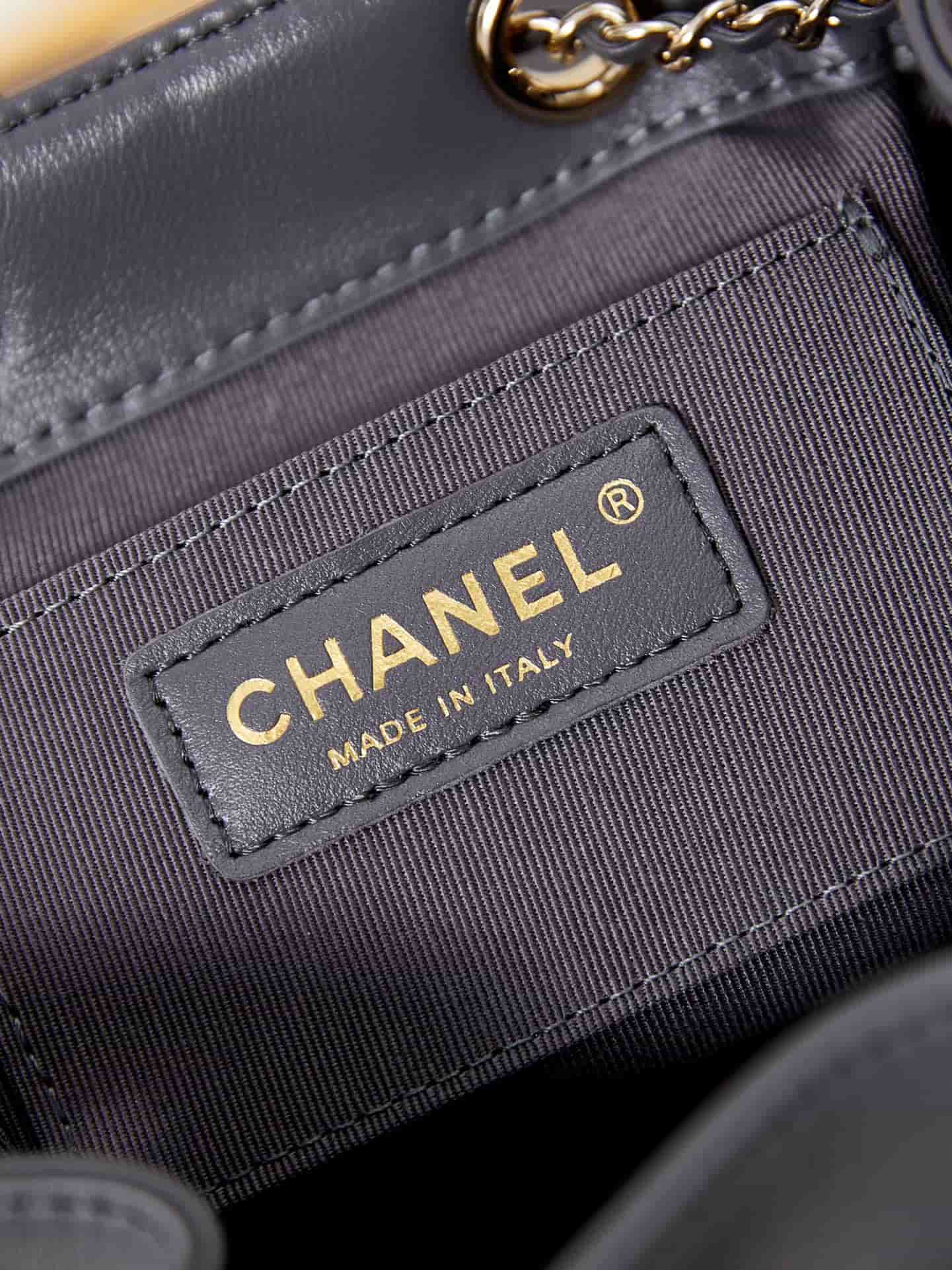 Chanel Small Quilted Duma Backpack Lambskin AS2908 Dark Grey A
