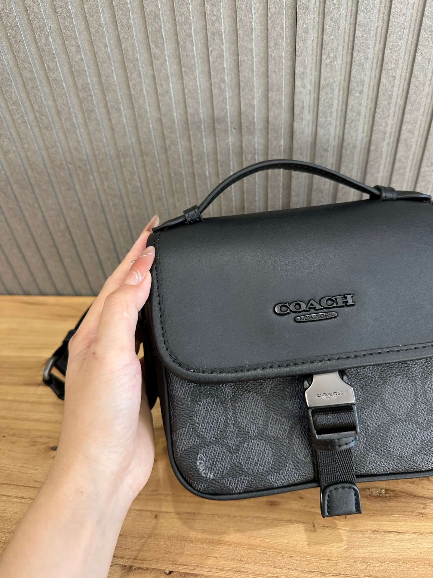 Coach Racer Crossbody Bag In Signature Canvas Black High