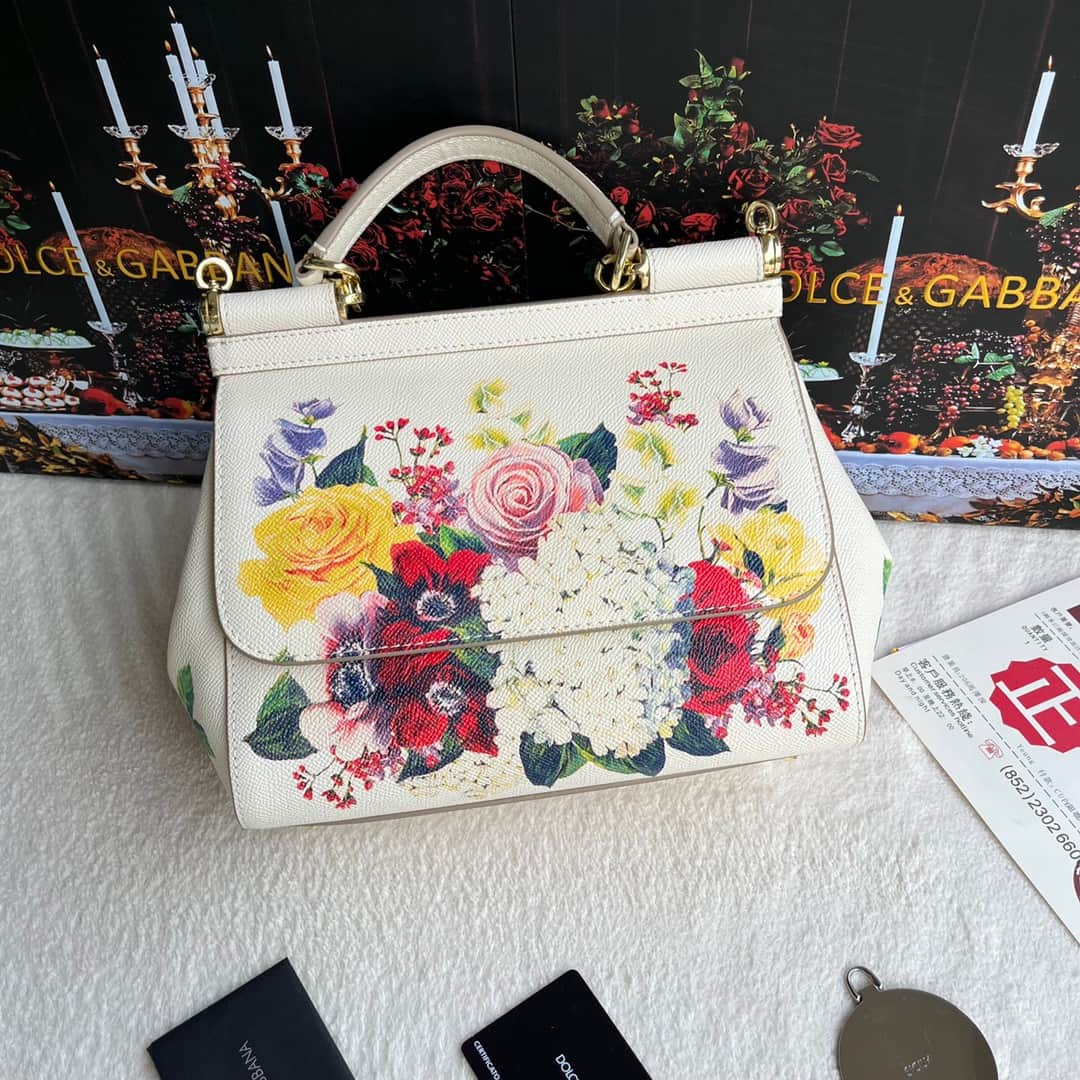 Dolce & Gabbana Miss Sicily top handle bag with multicolor print leather High
