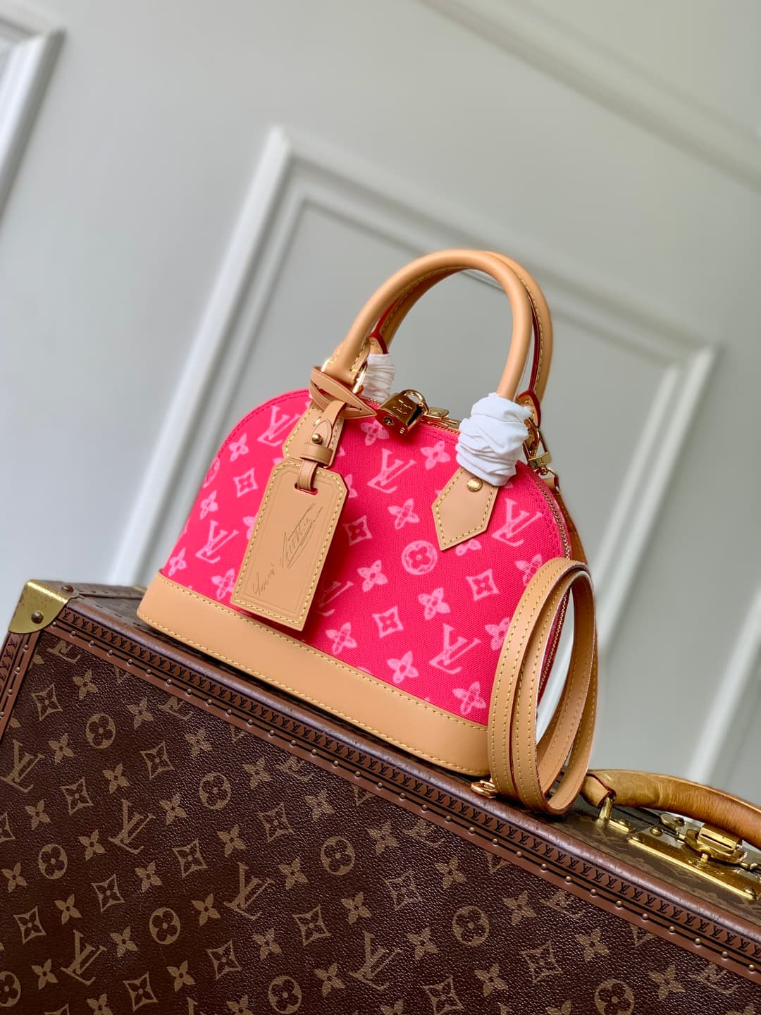 Louis Vuitton Alma BB handbag Monogram canvas in Fuchsia M28272 high