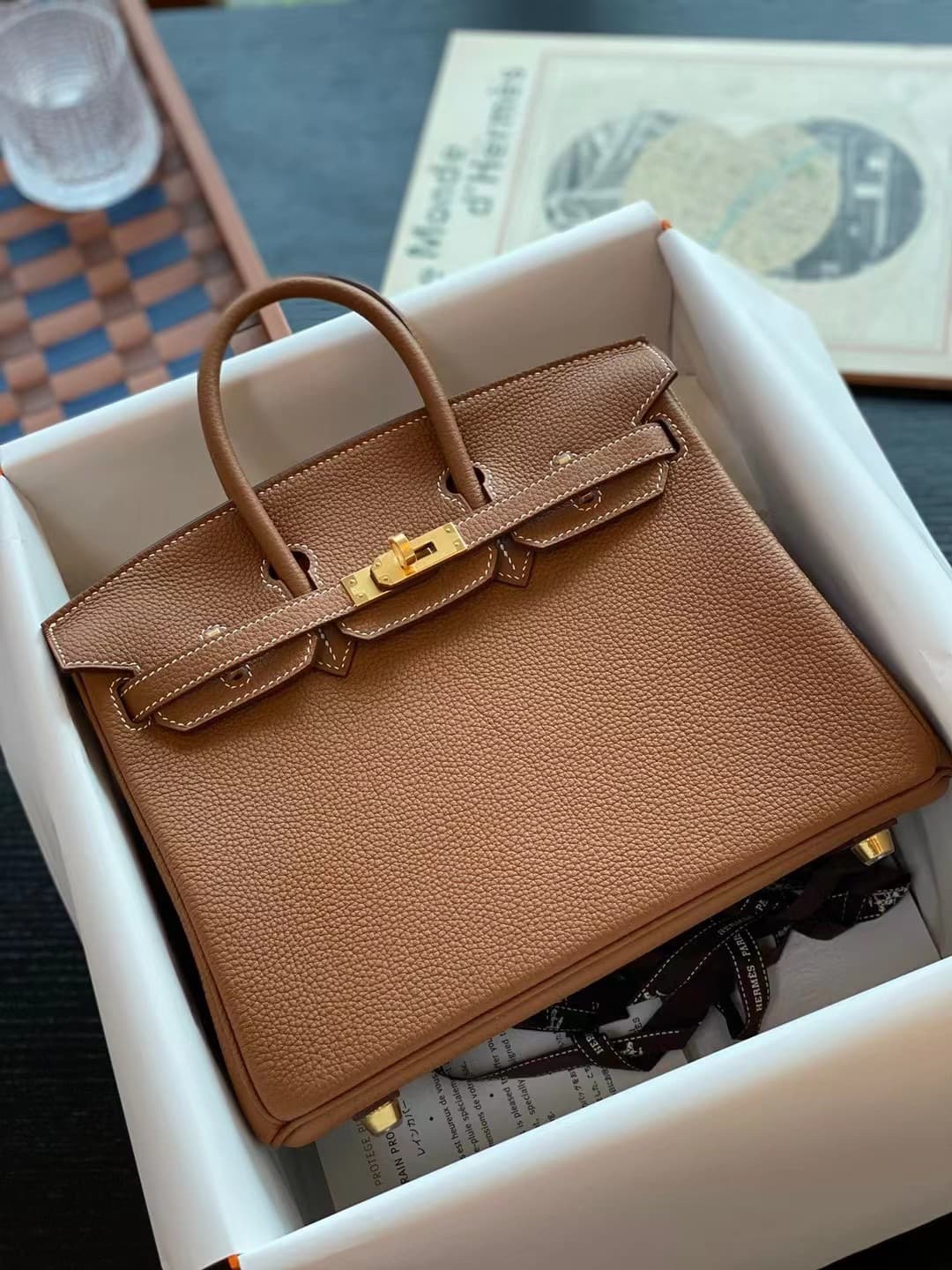 Hermes Birkin 25/30/35cm Bag Togo Leather With Veins Gold WAX High Customizing Style
