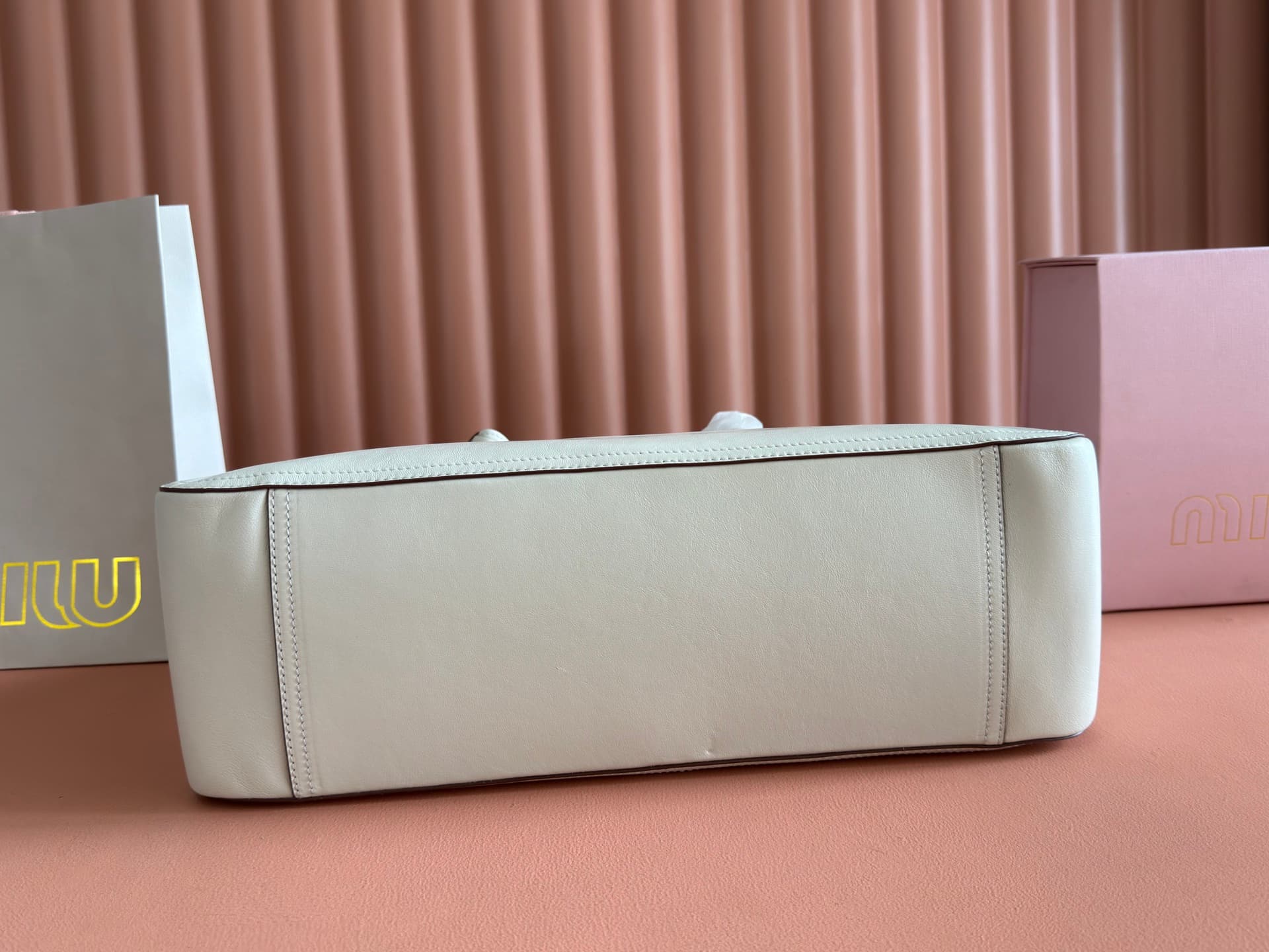 Miu Miu Vivant nappa leather bag Chalk White 5BB196 TOP