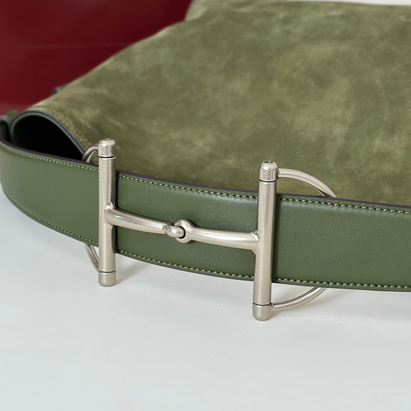Gucci Beatrix medium tote bag 850926 Green Suede High