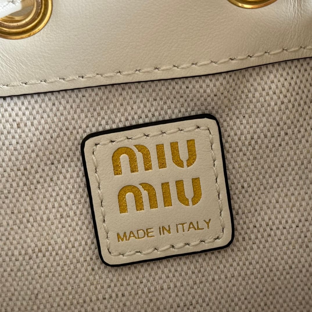 Miu Miu Calfskin Leather backpack White 5BZ045 High