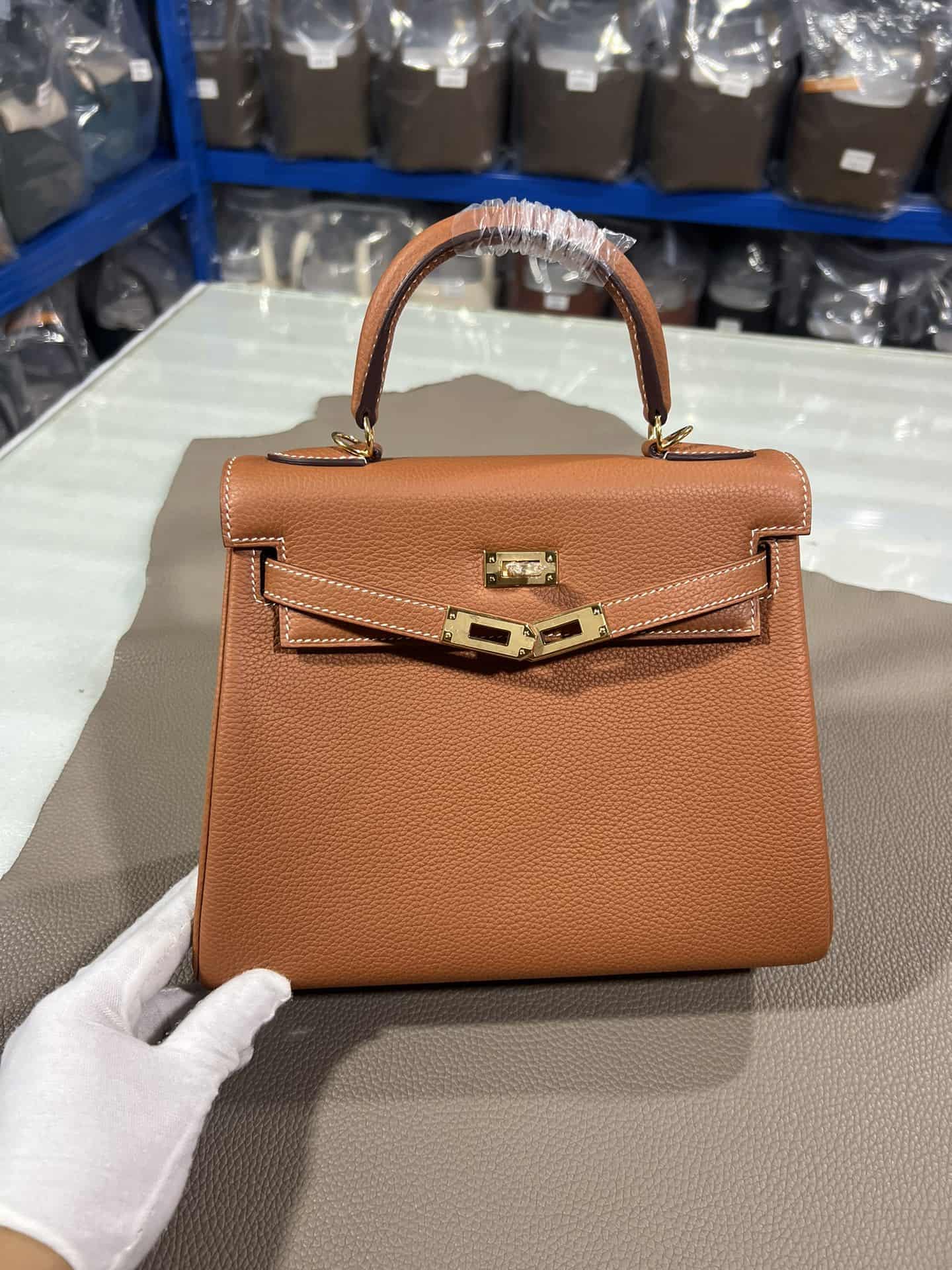 Hermes Kelly 25/28/32cm Retourne Bag Togo Leather In Gold WAX High