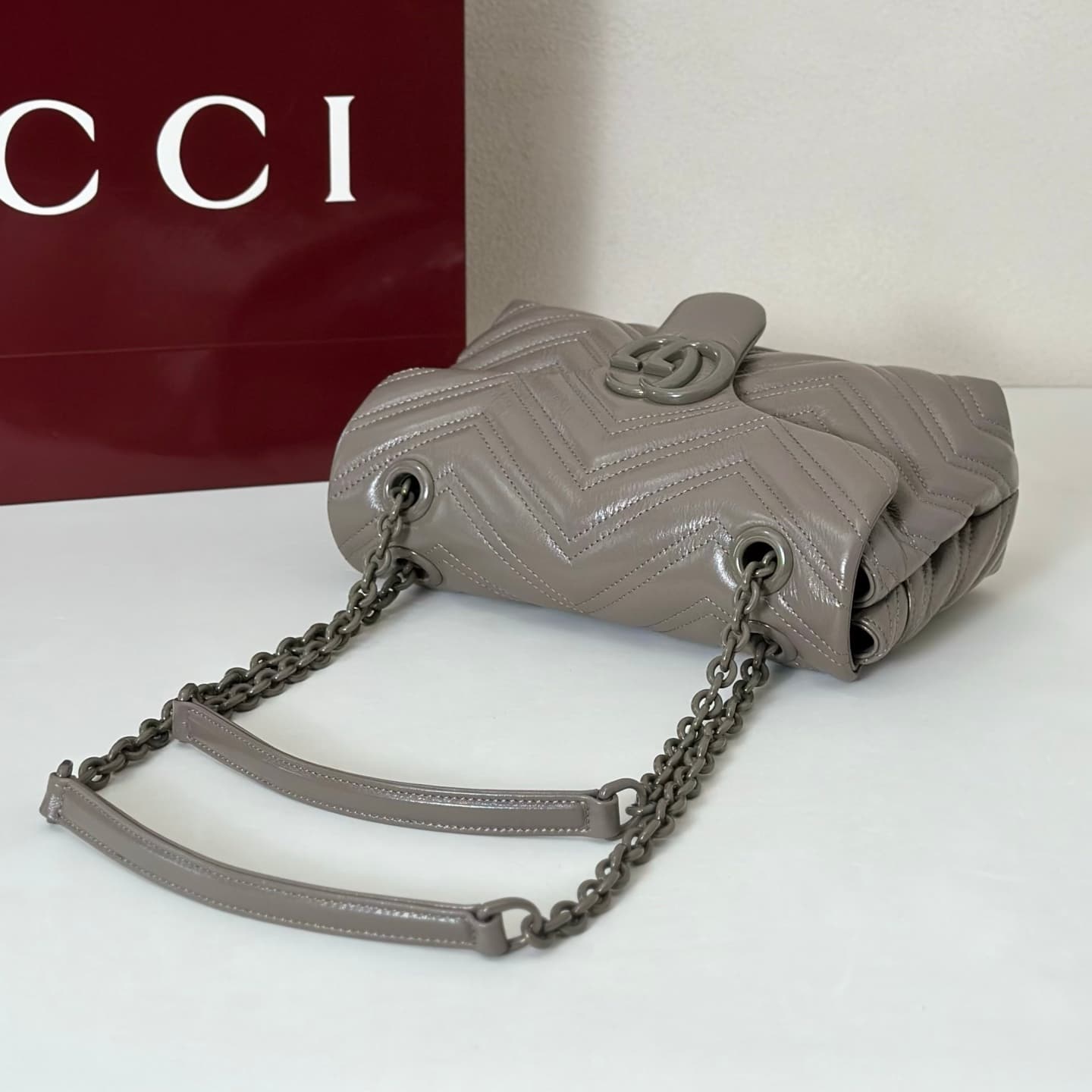 Gucci GG Marmont Small Shoulder Bag 855371 Grey High