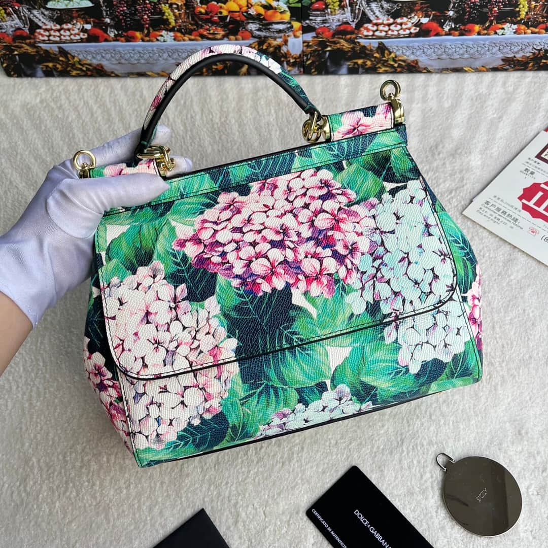 Dolce & Gabbana Miss Sicily top handle bag with vibrant floral print  high