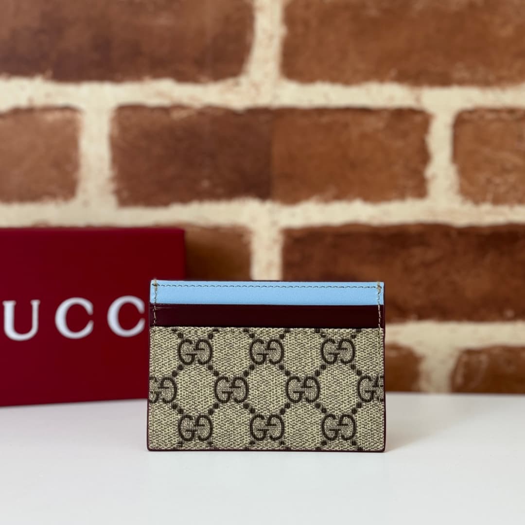 Gucci Bi-color GG card case with panda detail 818769 High