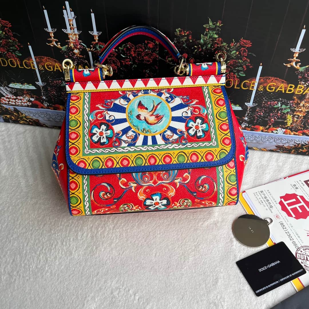 Dolce & Gabbana Miss Sicily top handle bag with multicolor print leather High
