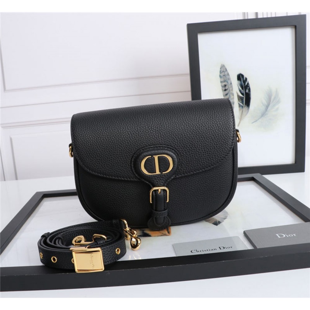 MEDIUM Dior BOBBY BAG Grained Calfskin Black High