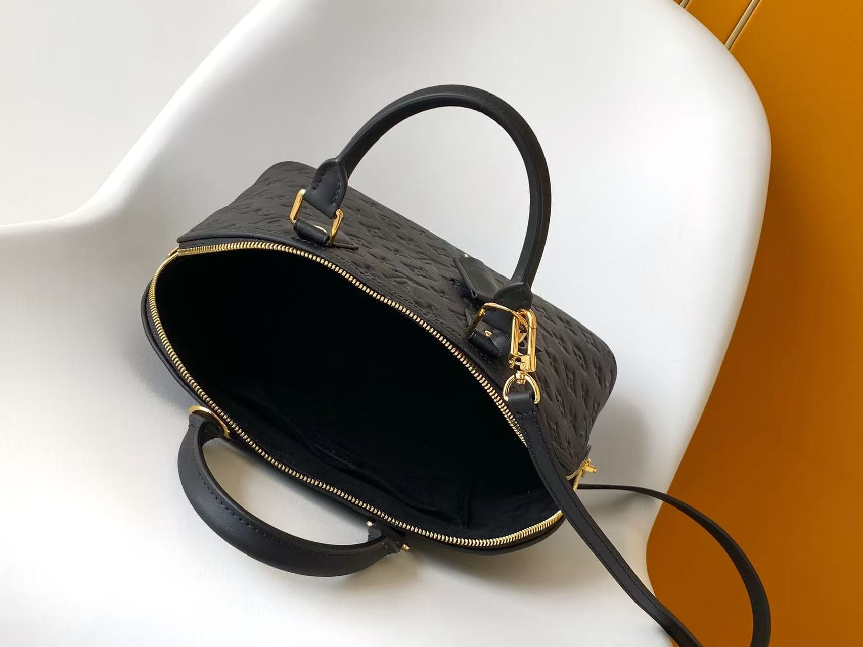 Louis Vuitton Alma PM Black Monogram Empreinte Leather M26489 High